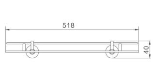 Полка стеклянная Haiba HB1707-1 хром